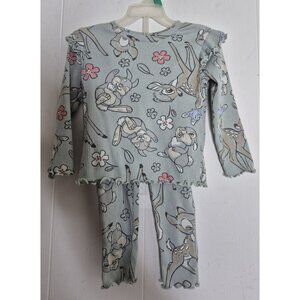Disney Bambi Thumper Graphic Long Sleeve And Pants Outfit Toddler Girls Sz 24M